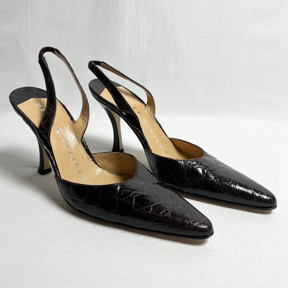 Walter Steiger Dark Brown Animal Skin Heels